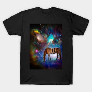 Tiger horse in vivid space T-Shirt